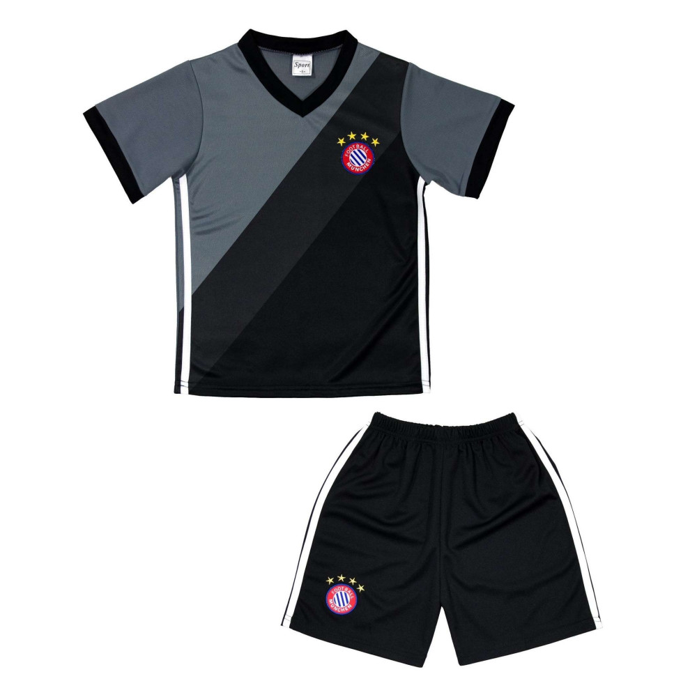 Ensemble de sport maillot et short Munich noir enfant