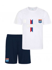 Ensemble short et maillot de foot Paris blanc bleu